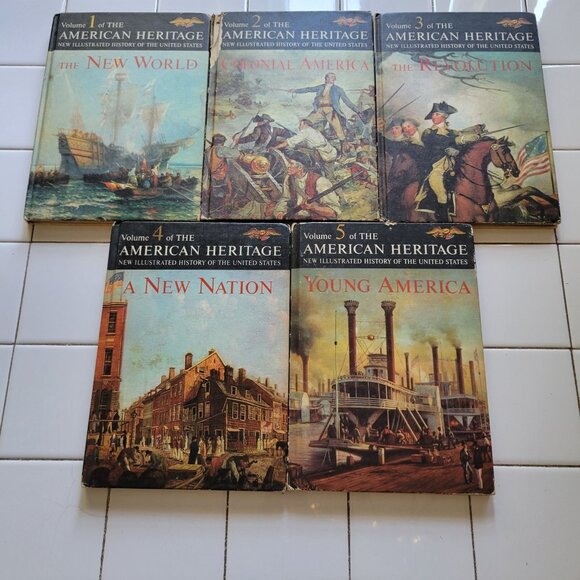 American Heritage Illustrated History 5 Volumes Book Set Home School Teacher - Picture 1 of 16